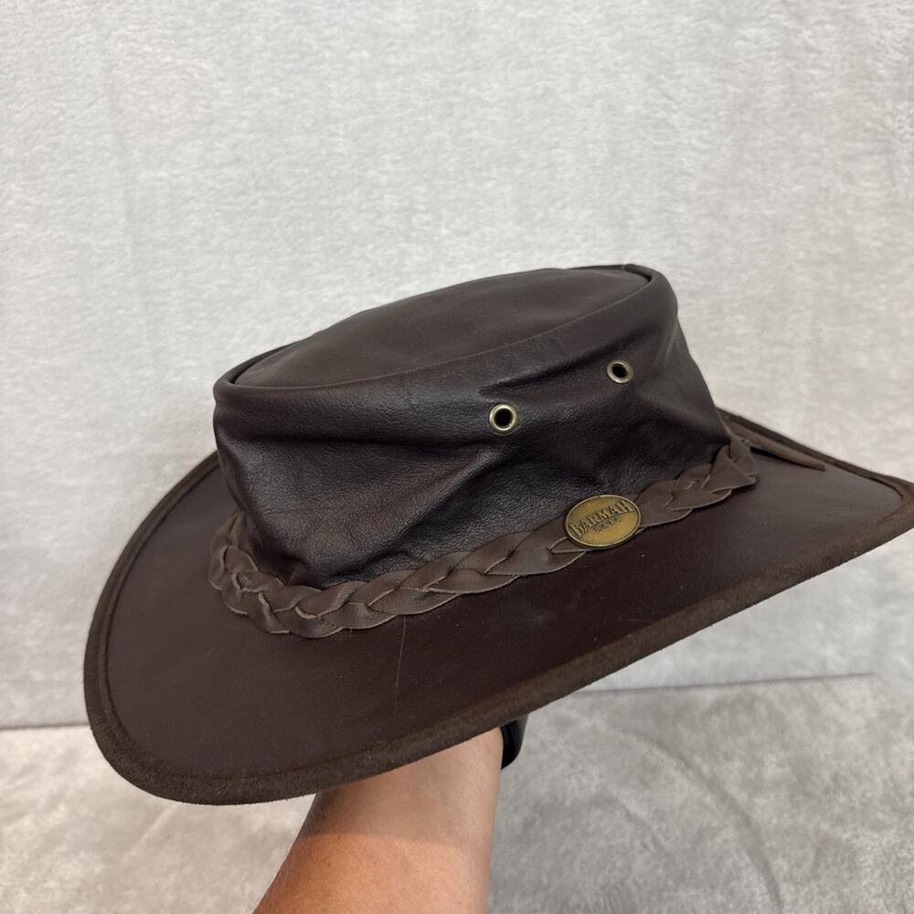Barmah Hat Sundowner Brown Kangaroo Leather 1019 Squashy L Outback Nwob Safari